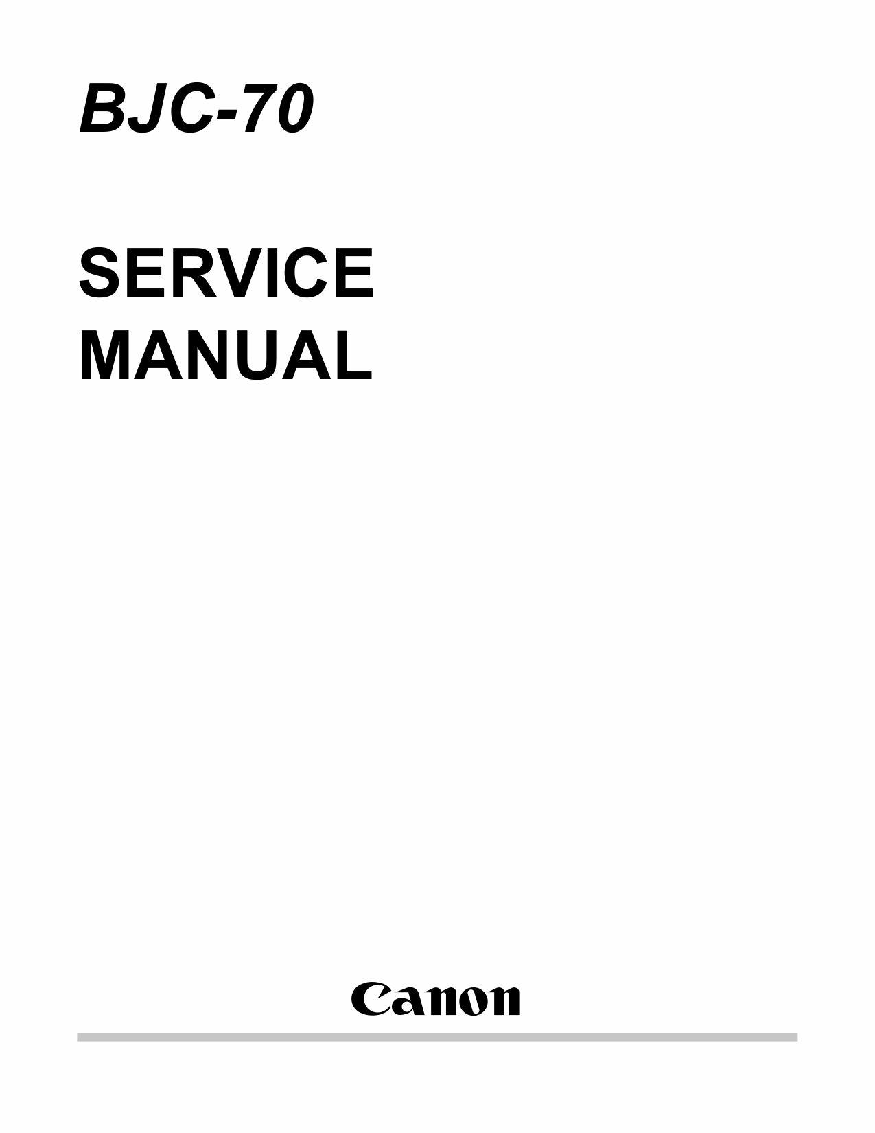 Canon BubbleJet BJC-70 Service Manual-1